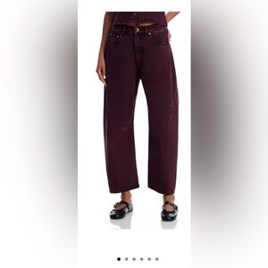 Rag & Bone Burgundy Barrel Jeans